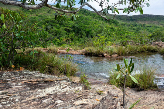 Foz do rio no cerrado brasileiro
