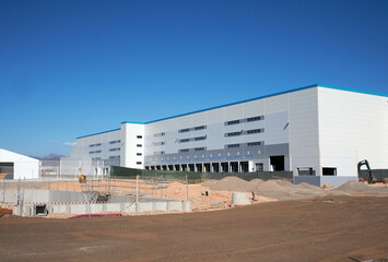 ONDA, SPAIN, OCTOBER - 2021: Amazon logistics center under construction of 200,000 square meters