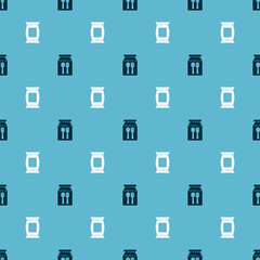 Set Online ordering and delivery and Bag packet potato chips on seamless pattern. Vector