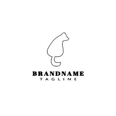 cat logo cartoon design icon template black vector illustration