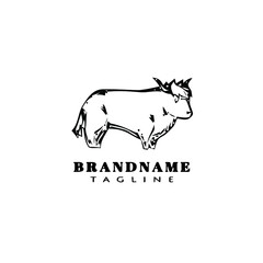 cattle logo cartoon design icon template isolated vector illustration