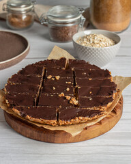 Vegan Healthy Peanut Butter Bars No Bake
in dark chocolate