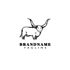 cattle logo cartoon design icon template black isolated illustration