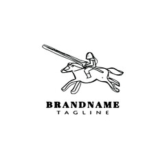 cavalry logo cartoon design icon template black isolated flat illustration