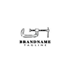 clamp logo cartoon icon template black isolated vector illustration