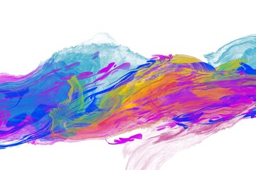 abstract colorful rainbow watercolor background with splashes on clean space, fluid art wallpaper, paint stains, vivid liquid on white background 