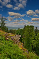 Aussicht vom Berg Kordigast in Oberfranken Deutschland
