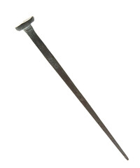 Hand forged nail isolated on white background