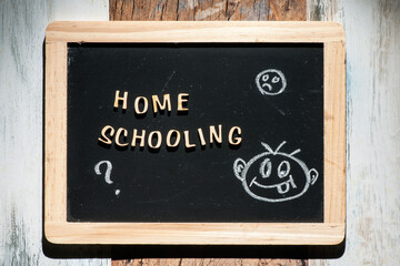 Word home schooling and stick figure