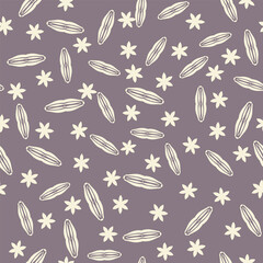 Vector abstract seamless pattern with stylized cactus flowers.