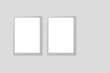 Classic poster, card- mock up for 2 frames. Universal design gray scale
