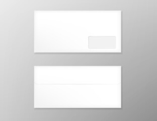 Blank paper envelopes set. Vector EPS10 illustration.