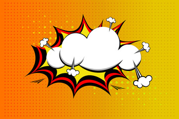 Comic book explosion on halftone background Vector illustration