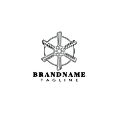 symbol ceiling fan cartoon logo design template icon black isolated vector illustration