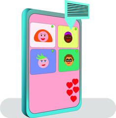 People get together, study or meet online via video conference, work remotely on laptop or phone, work from home, new normal concept, vector flat illustration