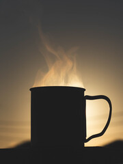 smoke from a cup of coffee