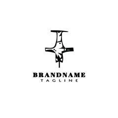 cute ceiling fan cartoon logo design template icon black isolated vector flat