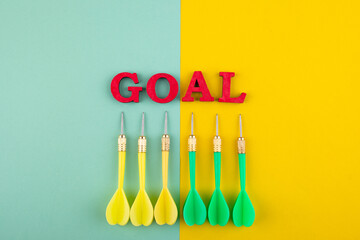 Target and goal concept with arrows