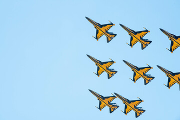 military airshow in the sky