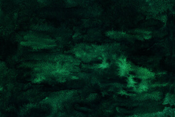Fototapeta na wymiar Dark green abstract watercolor. Decorative background with copy space for design.
