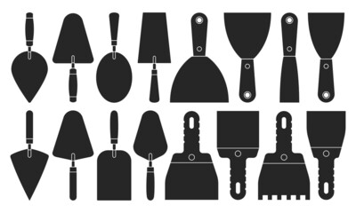 Trowel isolated black set icon. Vector illustration spatula on white background. Vector black set icon trowel.