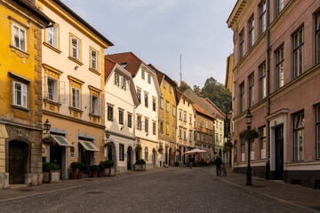 Naklejka na ściany i meble view of the historic city center of Ljubljana