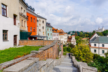 Fototapeta na wymiar view of the city of Lublin with the Lublin Castle in the background