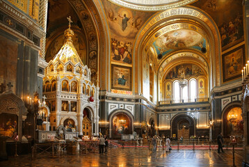 Obraz premium Interior of the Cathedral of Christ the Savior. Moscow, Russia