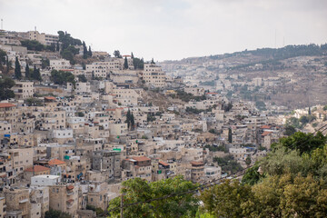 Fototapeta na wymiar View to Jerusalem from city of David. Old city. Israel