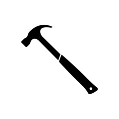Hammer icon. Black silhouette. Side view. Vector simple flat graphic illustration. The isolated object on a white background. Isolate.