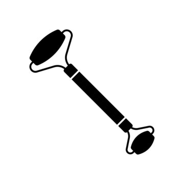 recommend clip art: Facial massager icon. Black silhouette. Front side view. Vector simple flat graphic illustration. The isolated object on a white background. Isolate.
