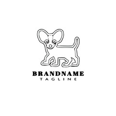cute dog logo cartoon icon template black isolated vector illustration