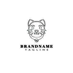 cute dog had logo cartoon icon design template black isolated vector illustration