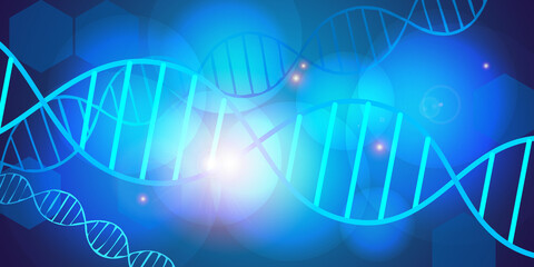 DNA and genetics abstract illustration - Blue design banner