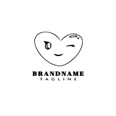 heart emoticon logo cartoon design icon vector illustration