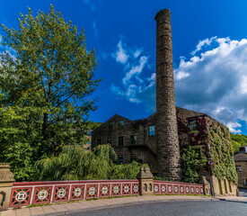 A view across a road bridge in Hebden Bridge, Yorkshire, UK in summertime © Nicola