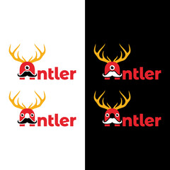 Letter Initial A Antler Mascot for Adventure Outdoor Camping Hunting Gear Apparel Business Brand Classic Unique Hipster Retro Rustic Vintage Logo Design Template.