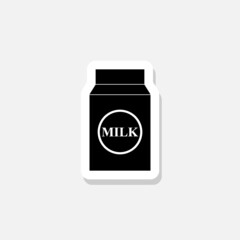 Milk sticker icon isolated on white background