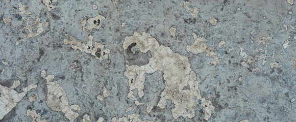 Wall with remnants of old backdrop paint. Wrinkles, gullies, peeling.