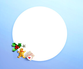 Small Christmas ornaments - overhead view flat lay