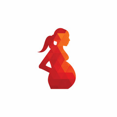 Naklejka na ściany i meble Pregnant woman logo. pregnant women vector icon template.