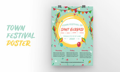 Colors Music City Festival & Party Poster Template