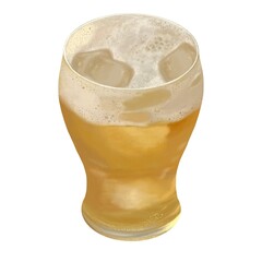glass of beer Illustration on white background isolated food and drink drawing ideas 