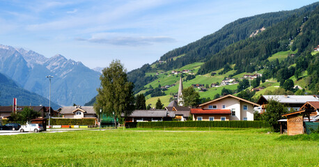 Landscape of valley of Bramberg am Wildkogel, Austria