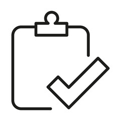 Clipboard line icon in trendy style. Stroke vector pictogram isolated on a white background.