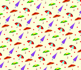 Background with bright multicolored umbrellas 