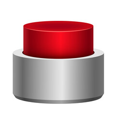 Red call button. Panic button vector 3d illustration.