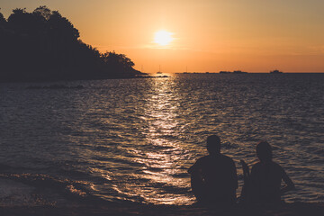 sunset on the beach