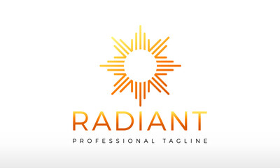 Radiant Energy Logo Design Vector Icon Illustrations.
