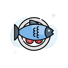 Fish Food Vector filled outline Icon Design illustration. Veterinary Symbol on White background EPS 10 File